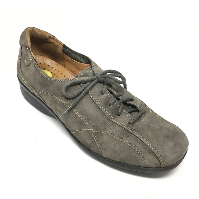 Women's Clarks Unstructured Oxfords Shoes Size 9M Gray Leather Wedge Casual S15 eBay