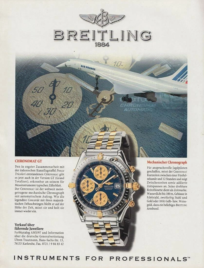 Breitling Chronomat GT - Anuncio Publicidad Original 1998 (1)