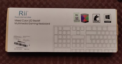 RIITEK RK100 GEMISCHTE FARBEN LED HINTERGRUNDBELEUCHTUNG MULTIMEDIA GAMING TASTATUR - BRANDNEU 
