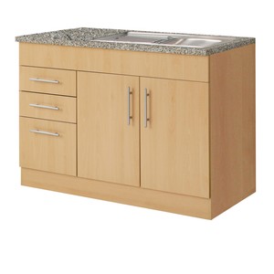 Küche BERLIN Spüle Spülenschrank 120x60 - Buche | eBay