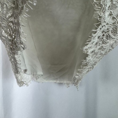 Top Nanette Lepore in pizzo bianco con volant mezza manica bordo smerlato Cottagecore M - Foto 5 di 8