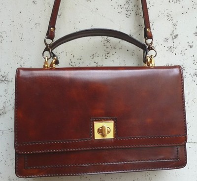 Florenz Italy Leder Clutch Tasche Unterarm Tasche mit Tragegurt Vintage TOP