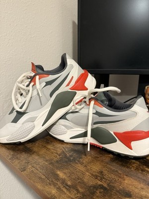 Puma RS-G Golf Shoes Gray Thyme Pureed Pumpkin White Men's SZ 9 (193826 03)