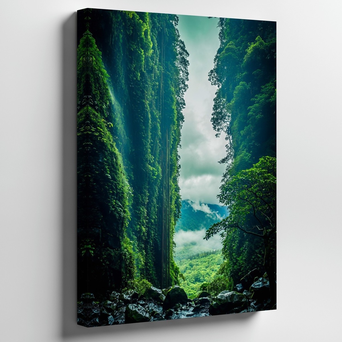 Breathtaking Vertical Landscape Featuring A Lush, Verdant Wall Art