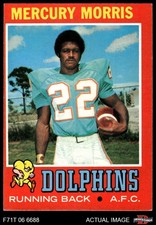 1971 Topps #91 Mercury Morris Dolphins RC West Texas St 4 - VG/EX