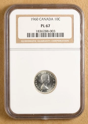 1960 Canada 10 Cents Silver NGC PL67 - Top Pop!