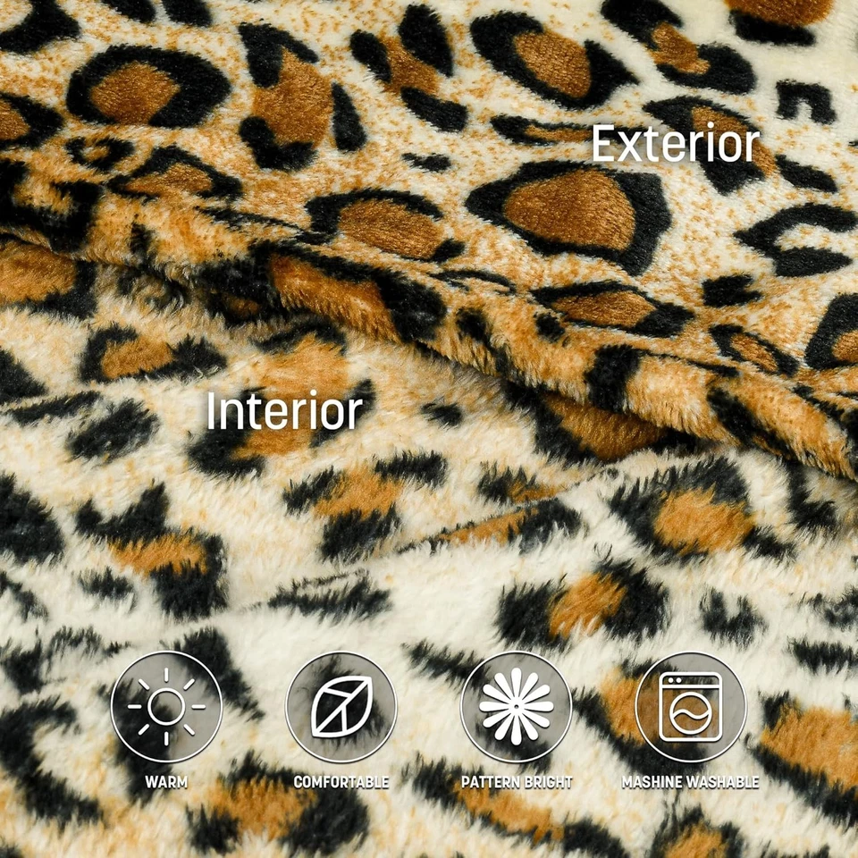 Cataluña Manta Usable con Mangas y Bolsillo, Acogedora Vellón Suave Guepardo Foto 4 de 4