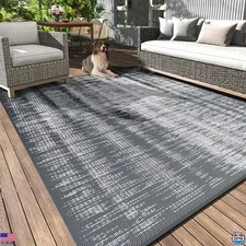 MontVoo 6x9 ft Waterproof Outdoor Rug - Reversible Patio Mat for RV, Beach, Deck