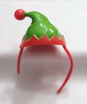 BARBIE CHELSEA HEADBAND HAT ELF GREEN RED CHRISTMAS 2014 HOLIDAY DOLL CLOTHES