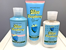 Bath  Body Works BLUE RASPBERRY BURST Body Lotion, Body Cream  Body Wash 3 PC