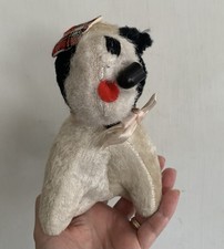Vintage Scottish Terrier Dog Plush Made In Japan Cap Pipe Stuffed Animal Squeaks