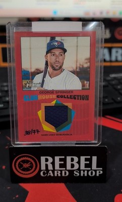 George Springer Red Relic #/77  2026 Topps Heritage Clubhouse Collection Relics