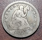 1853 Seated Liberty Quarter RAYS- ARROWS Expertly REMOVED Hole Filler Coin