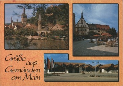 Gemunden am Main, Germany Views of Main: River, Town Square, Shops