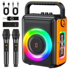 JYX Portable Bluetooth Speaker Karaoke Machine System with Microphones For Party