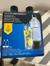 Soda Stream Carbonating Bottles 1 Liter 2pack  black top