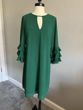 Vince Camuto Dress Green 3/4 Bell Sleeve Sz 6