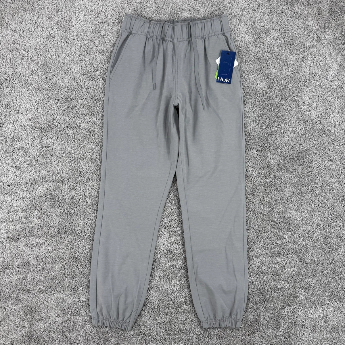 Pantalon homme pêche Huk gris performance 40x32 séchage rapide recyclé