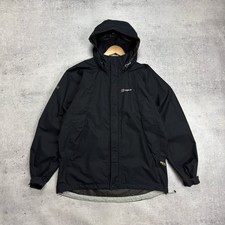 BERGHAUS Jacket Mens Large  Black EXTREM Goretex Paclite Hooded Rain Coat