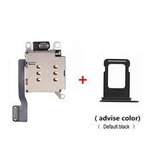 Dual SIM Card Reader Holder Slot Socket Flex Cable SIM TRAY For iPhone 13 Black