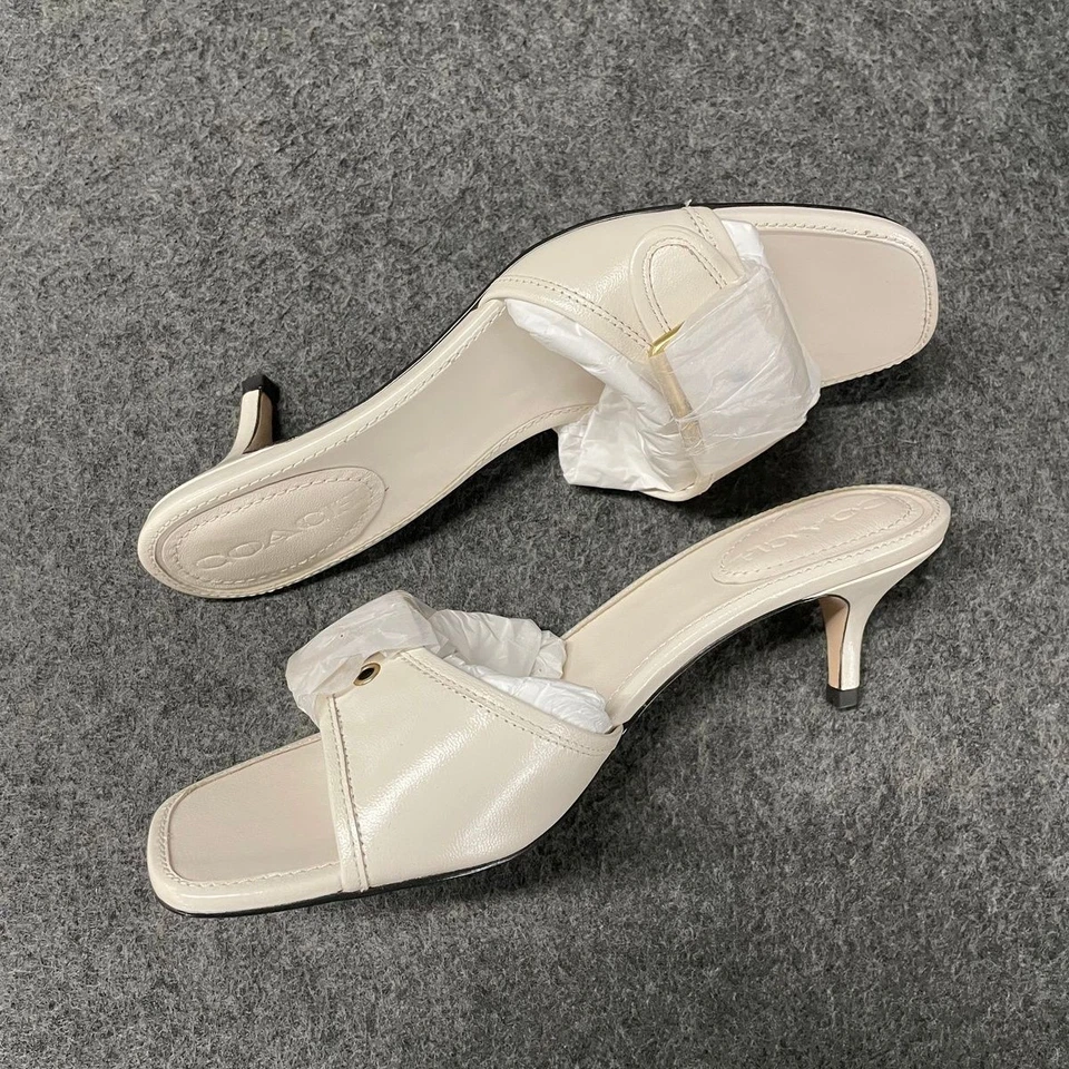 Sandalias de cuero COACH Margot para mujer talla US 7 B tiza Foto 3 de 4