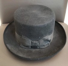 Borsalino Allessandria 1857 Black Felt Fedora Hat 7 1/8 