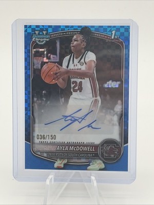 2025 Bowman Chrome Ayla McDowell Blue Checkerboard Auto /150 1st Bowman