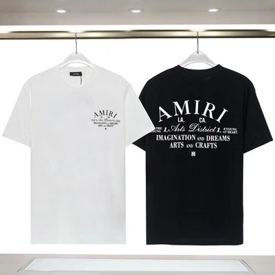 AMIRI letter print loose short-sleeved casual cotton crew neck T-shirt