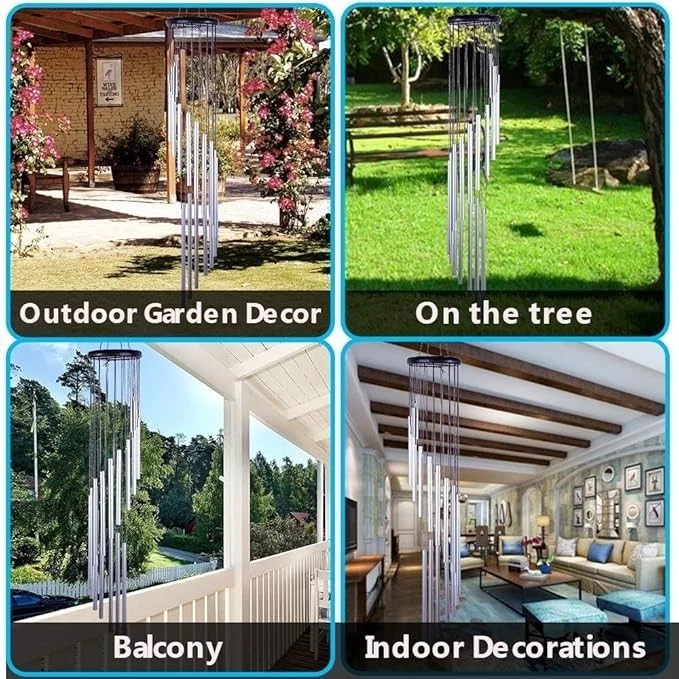 Campana de viento de ciruela Corinthian Bells, 30 pulgadas, tubos de aluminio, decoración de jardín al aire libre Foto 4 de 4