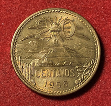 Mexico 20 Centavos 1956 Bronze Coin KM#440 T9625