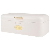 Brotkasten Metall BelüFtung Goldakzente Weiß KüChe Aufbewahrung 42,5X23X16,5 Cm
