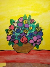 Impression Original Painting COA 8x8 GAT  PAINTINGS Signed Flowers Floral Art