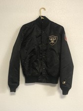 Vintage Raiders Starter Jacket Men s Med NFL Pro Line Satin Bomber Has Flaws