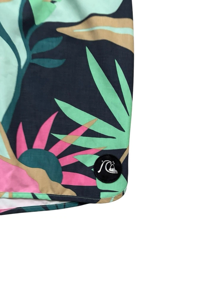 Pantalones Cortos Quiksilver Para Hombre Talla 38 Verde Rosa Floral Board Shorts Highline Hawaiano Foto 2 de 4