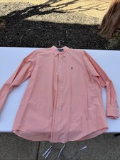 Vintage Polo Ralph Lauren Shirt Men  s L Peach Button Down Long Sleeve Oxford