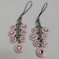 Lot Of 2 -COACH Vintage Signature BCA Gem Multi Keychain Fob Lanyard Purse Charm