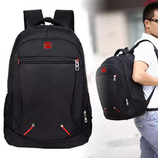 Black Backpack Rucksack Large Mens Womens Bag Travel Work Hiking School Sports.