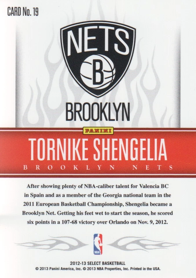 2012-13 Select Hot Rookies #19 Tornike Shengelia - BSK - Image 2 of 2