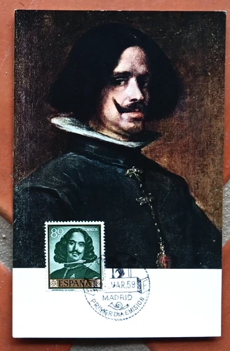 SPAIN SELF PORTRAIT BY  VELAZQUEZ  1959  FIRST DAY MAXIMUM CARD UNADDR