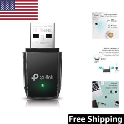 AC1300 Dual Band USB WiFi Adapter - Enhances Speeds for PCs & Laptops