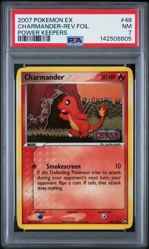 2007 POKEMON EX POWER KEEPERS #48 CHARMANDER-REV.FOIL POWER KEEPERS PSA 7