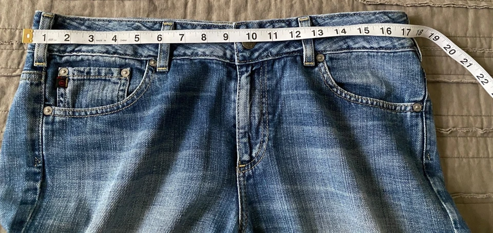 Jeans feminino Adriano Goldschmied AG The Mona Y2K perna larga tamanho 32R cintura baixa - Imagem 4 de 4