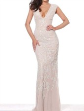 Jovani Plunging Neck Embellishment Dress Size 18