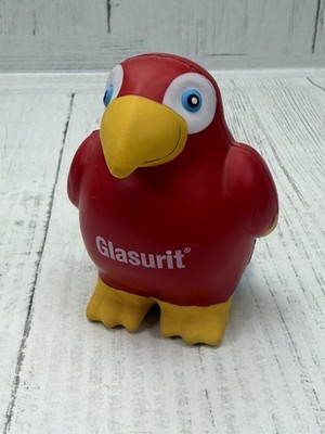 Glasurit Parrot Stress Ball PU Foam Red Yellow Promotional Mascot Squeeze Toy