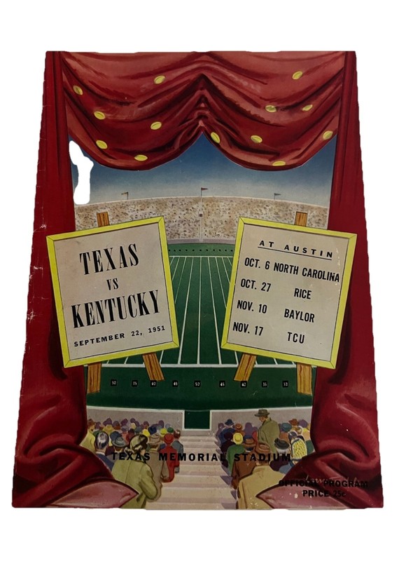 1951 Texas vs. Kentucky Football Game Official Program
