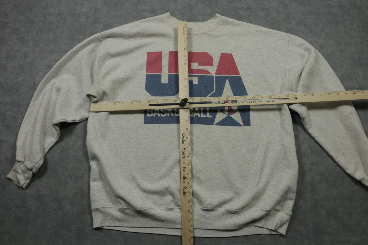 USA Basketball Sweatshirt Mens XL Gray Basketball Hanes Crewneck 