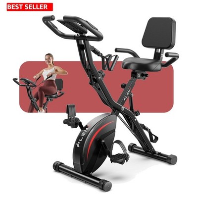 Pleny Folding Exercise Bike, 5 IN 1 Stationary Bikes for Home 6.6 LBS Flywheel