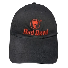 Red Devil Strapback Hat Black One Size Adjustable Embroidered Logo