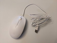 HP 125 wired mouse in white with scroll wheel TPA-L001M