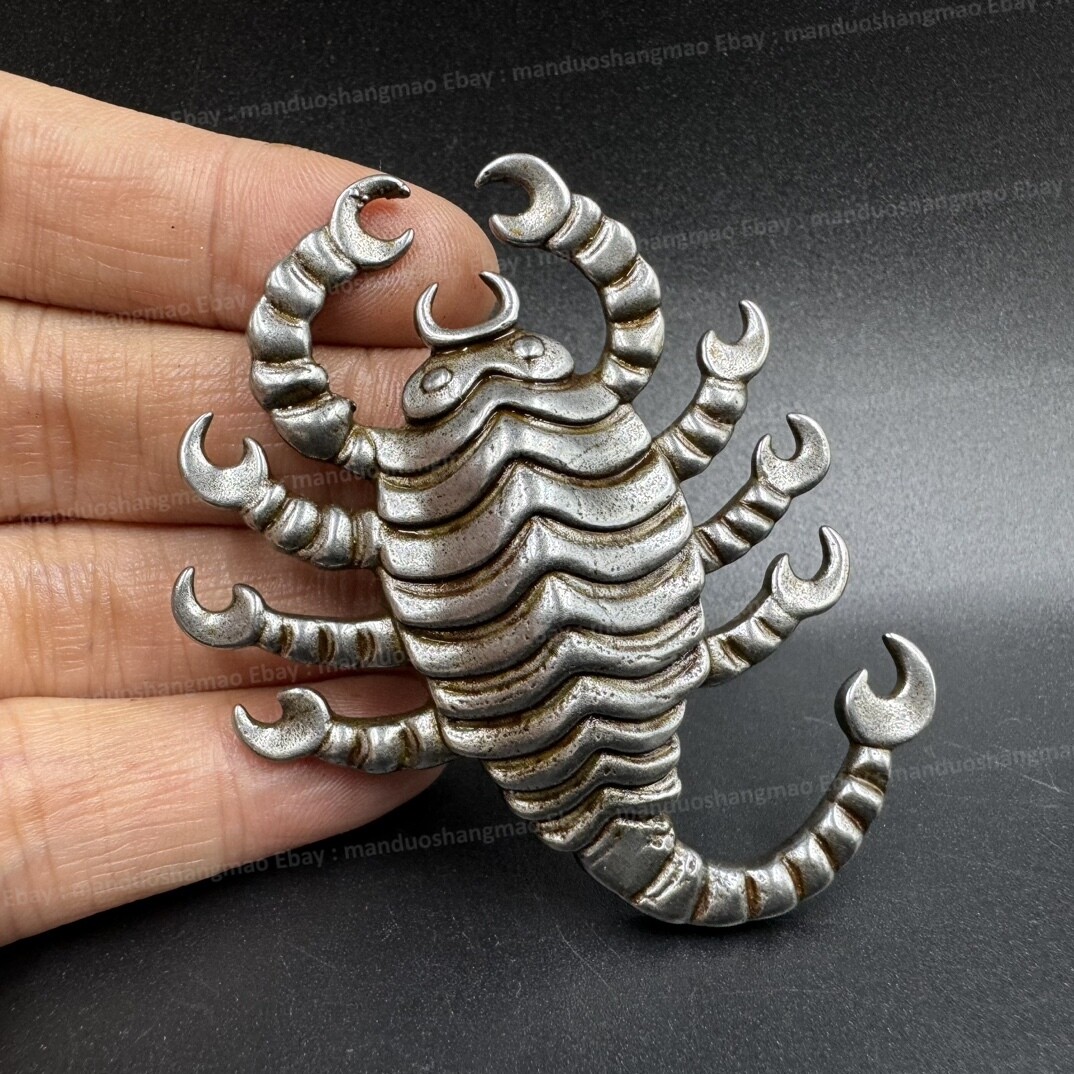 Tibetan Wrathful Guru Pendant Handmade Thokcha Iron Nine-Headed Scorpion Amulet